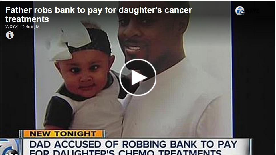 Father Allegedly Robs Bank to Pay for Daughter’s Chemo Treatments