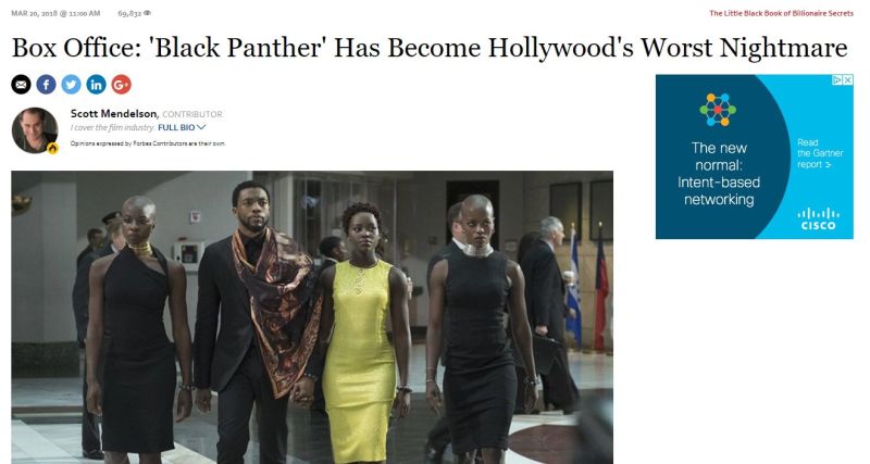 White Writer Calls Black Panther ‘Hollywood’s Worst Nightmare,’ Blames It for White People’s Problems