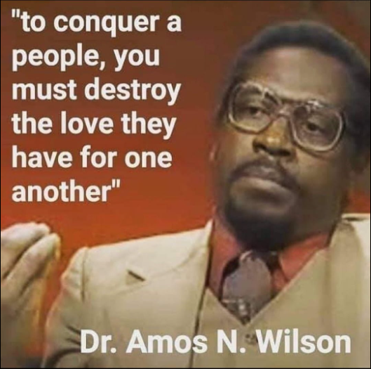 Dr. Amos Wilson: “To Conquer a People You Must Destroy the Love They Have For One Another.”