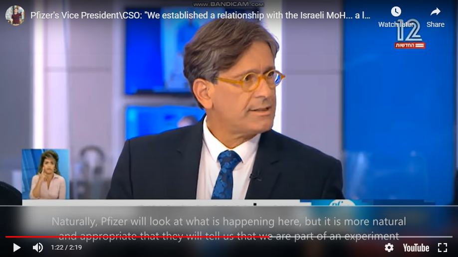 Pfizer Admits Israel Experiment!